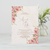 Moderne Elégant Faire-part de mariage Floral (Debout devant)