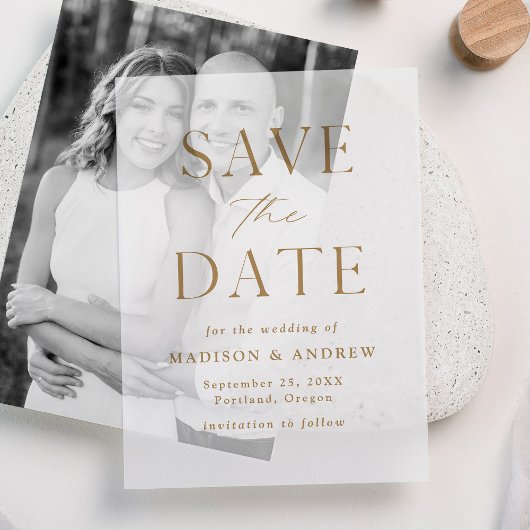 Moderne Élégant Faire-Part de Mariage Or