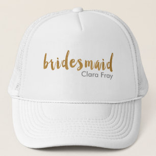 moderne elegant faux gold bridesmaid trucker pet