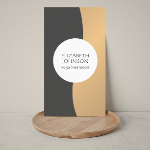 Moderne Elegant Faux Gold Grey Yoga Instructor Visitekaartje