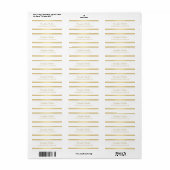 Moderne Elegant Faux Gold Hand Script-Sjabloon Etiket (Full Sheet)