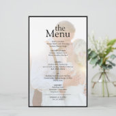 Moderne Elégant Faux Vellum Menu Dîner Photo (Debout devant)