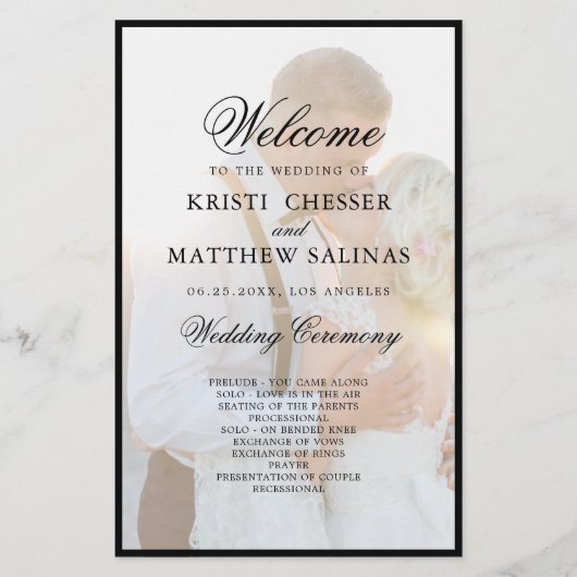 Moderne Elégant Faux Vellum Overlay Programme Phot (Devant)