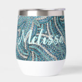 Moderne Élégant Féminin Turquoise Tourbillon Nom P (Gauche)