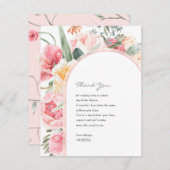 Moderne elegant floraal gepersonaliseerd bedankt (Voorkant / Achterkant)