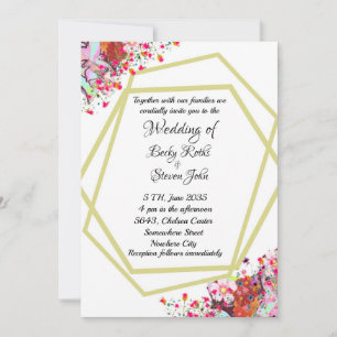 Moderne Elégant Floral Rustic Faire-part de mariag