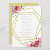 Moderne Elégant Floral Rustic Faire-part de mariag (Devant / Derrière)