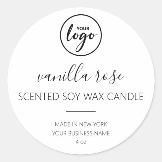 Moderne Elegant Font White Candle Logo Labels (Voorkant)