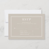 Moderne Elégant Formal Taupe Beige Mariage RSVP (Devant)