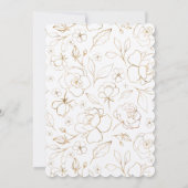 Moderne Elegant Gevoeld Goud Bloemen Bruiloft Kaart (Achterkant)