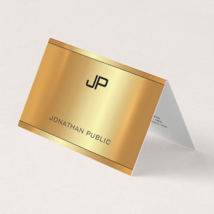Moderne Elegant Glamor Faux Gold Luxury Sjabloon Visitekaartjes