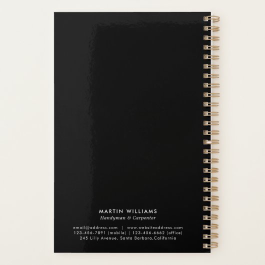 Moderne Elegant Gold & Black Handyman (Dos)