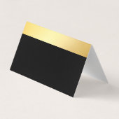 Moderne Elegant Gold Black White Folded Sjabloon Visitekaartjes (Achterkant)