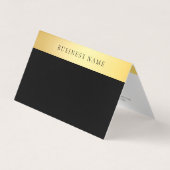 Moderne Elegant Gold Black White Folded Sjabloon Visitekaartjes (Voorkant)