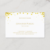 Moderne Elegant Gold Confetti Hand Script-tekst Visitekaartje (Achterkant)