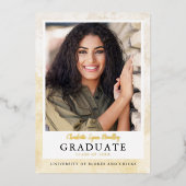Moderne Elegant Gold Graduation Faire-part (Recto)
