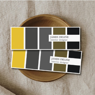 Moderne Elegant Gold Grey Black Interior Designer Mini Visitekaartje