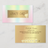 Moderne elegant Gold Lijst Heart Iridescent Klantenkaartje (Voorkant / Achterkant)
