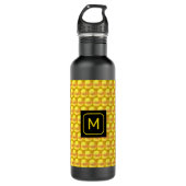 Moderne Elegant Gold Stippen en monogram Waterfles (Voorkant)