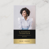 Moderne Elegant Gold Stripe CEO Professional Foto Visitekaartje (Voorkant)