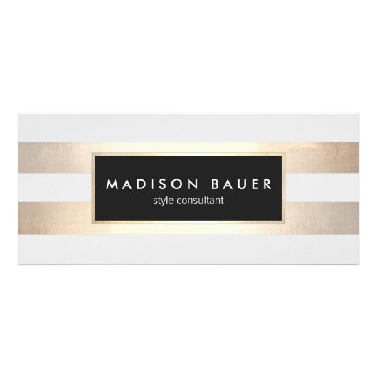 Moderne Elegant Gold Striped Spa Cadeaubon Reclamekaart (Voorkant)
