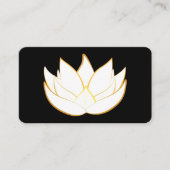 Moderne Elegant Golden Black Lotus Carte de visite (Devant)