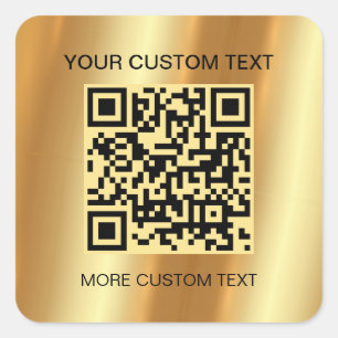 Moderne Elegant Goud Aangepaste Sjabloon Scan QR C Vierkante Sticker