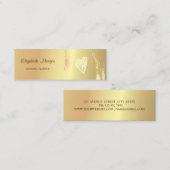 Moderne elegant, goudpenseelstreek, hart mini visitekaartje (Voorkant / Achterkant)