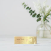 Moderne elegant, goudpenseelstreek, hart mini visitekaartje (Staand voorkant)