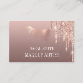 Moderne Elegant gouttes d'or rose Carte de visite (Devant)
