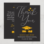 Moderne Elegant Graduation or Casquette Merci Scri (Devant / Derrière)