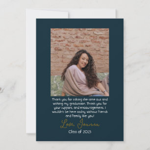 Moderne Elegant Graduation or Casquette Merci Scri