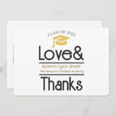 Moderne Elegant Graduation or Casquette Merci Scri (Devant / Derrière)