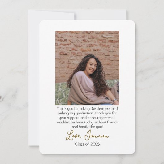 Moderne Elegant Graduation or Casquette Merci Scri (Dos)