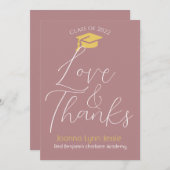 Moderne Elegant Graduation or Casquette Merci Scri (Devant / Derrière)