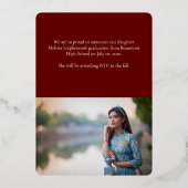 Moderne Elégant Graduation Photo Texte Faire-part (Verso)