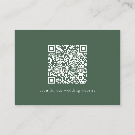 Moderne Elegant Green Eucalyptus Wedding QR Code Informatiekaartje (Achterkant)