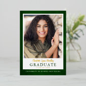 Moderne Elegant Green Gold Faire-part (Debout devant)