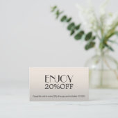 Moderne Elegant Grey Blanc Téméraire Coupon Beauté (Debout devant)