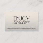 Moderne Elegant Grey Blanc Téméraire Coupon Beauté (Devant)