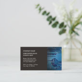 Moderne Elegant Grey Blue Circuit Computer Reparin Visitekaartje (Staand voorkant)