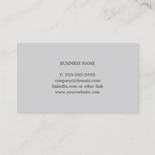 Moderne Elegant Grey White Bold Monogram Consultan Visitekaartje (Achterkant)