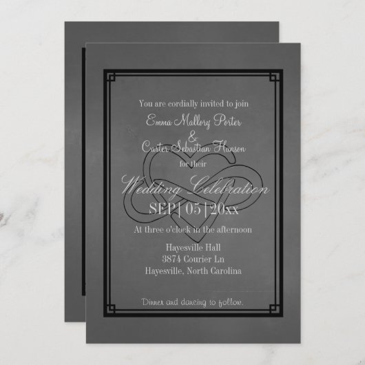 Moderne Elegant Infinity Heart Faire-part de maria (Devant / Derrière)