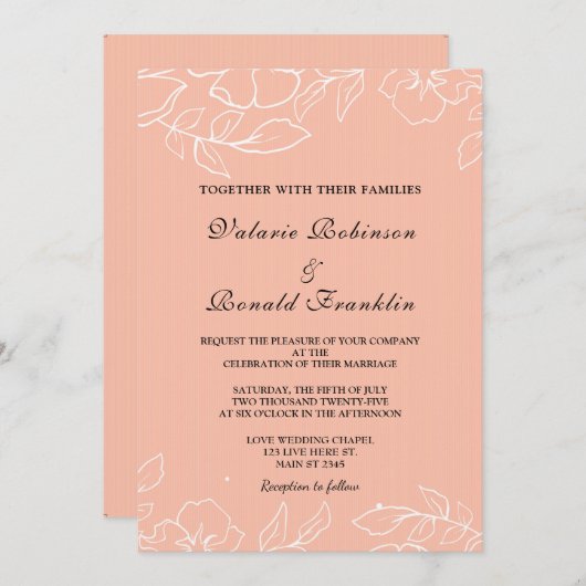 Moderne elegant koraal without kaart (Voorkant / Achterkant)