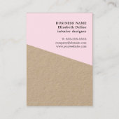 Moderne Elegant Kraft Paper Roos Interior Designer Visitekaartje (Achterkant)