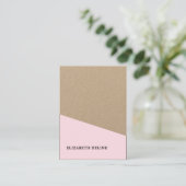 Moderne Elegant Kraft Paper Roos Interior Designer Visitekaartje (Staand voorkant)