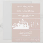 Moderne Elegant Las Vegas City Skyline invitation (Devant / Derrière)