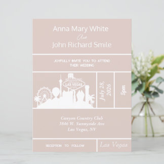 Moderne Elegant Las Vegas City Skyline invitation