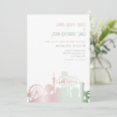 Moderne Elegant Las Vegas City Skyline invitation (Debout devant)