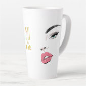 Moderne Elegant Lips Brows Latte Mok (Rechterhoek)